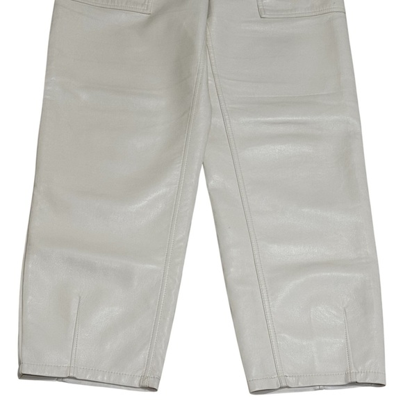 Wilfred White Faux Leather Straight Leg Crop Pants Capsule Chic Comfort Size 4 - Picture 4 of 14